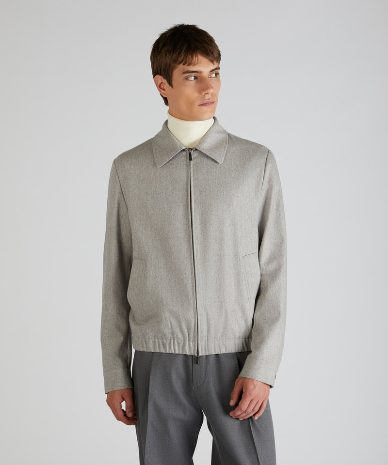Slowear Giubbino regular fit in flanella di lana e cashmere Presa