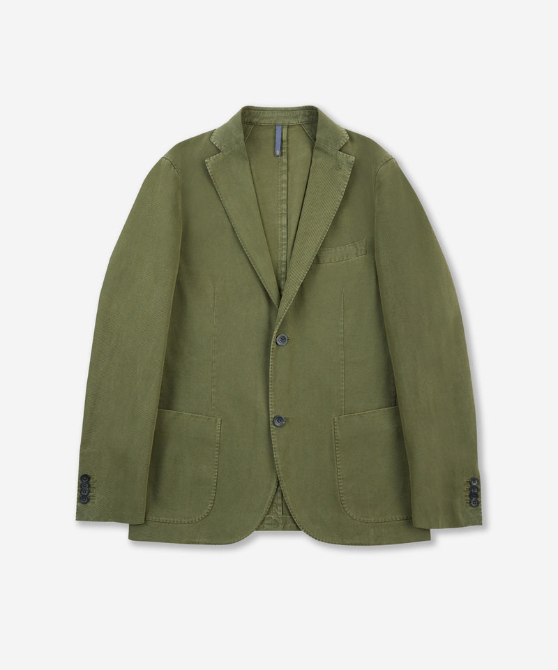 Slowear Giacca slim fit in drill di cotone e cashmere