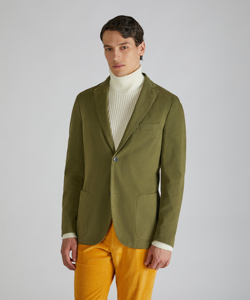 Slowear Giacca slim fit in drill di cotone e cashmere Saldi
