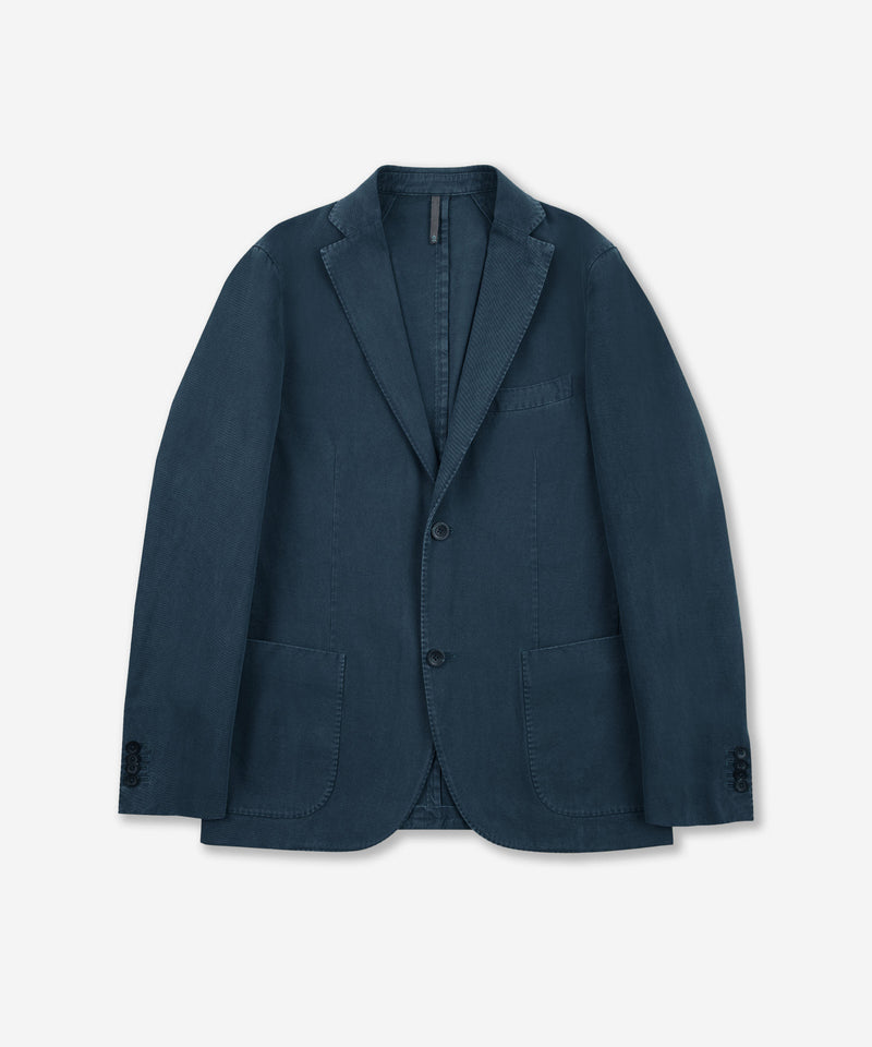 Slowear Giacca slim fit in drill di cotone e cashmere