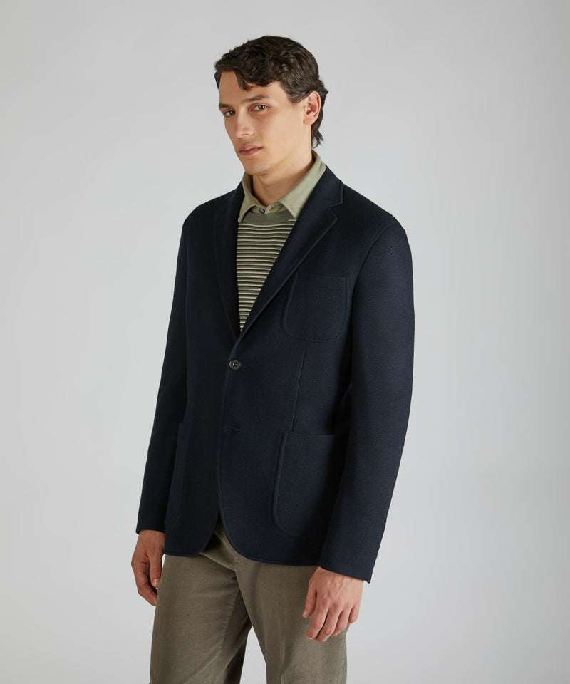 Slowear Giacca slim fit in jersey hopsack Vendita Calda