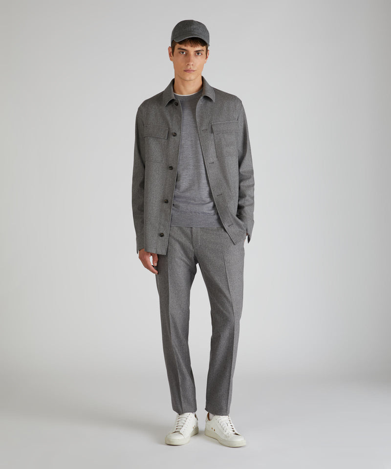 Slowear Overshirt in flanella di lana e cashmere Vendite Flash