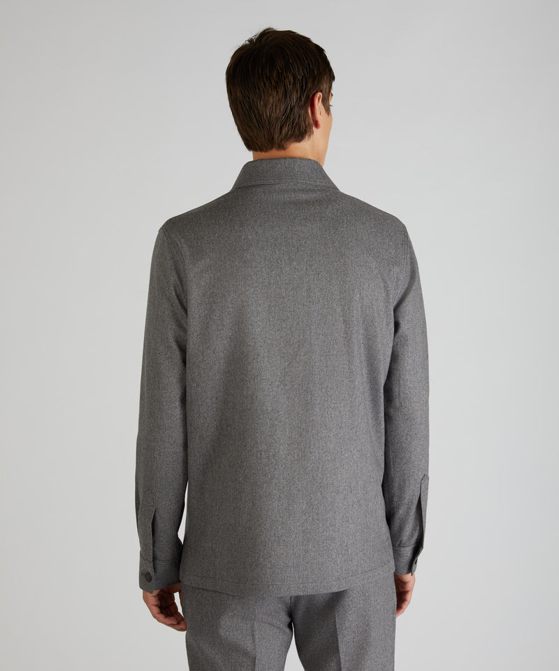 Slowear Overshirt in flanella di lana e cashmere Vendite Flash