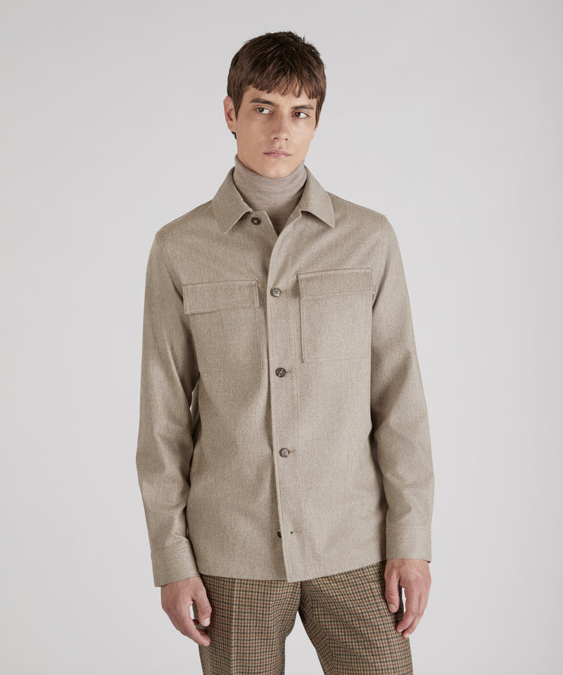 Slowear Overshirt in flanella di lana e cashmere Negozio