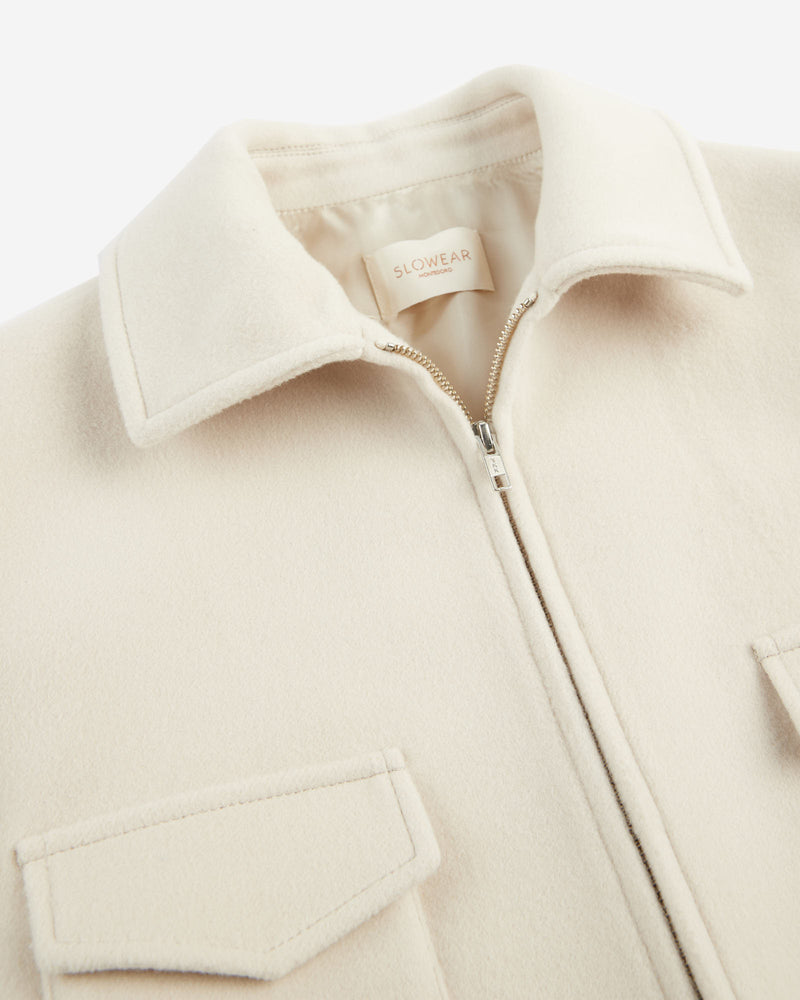 Slowear Bomber regular fit in velour di lana e cashmere Acquista Ora