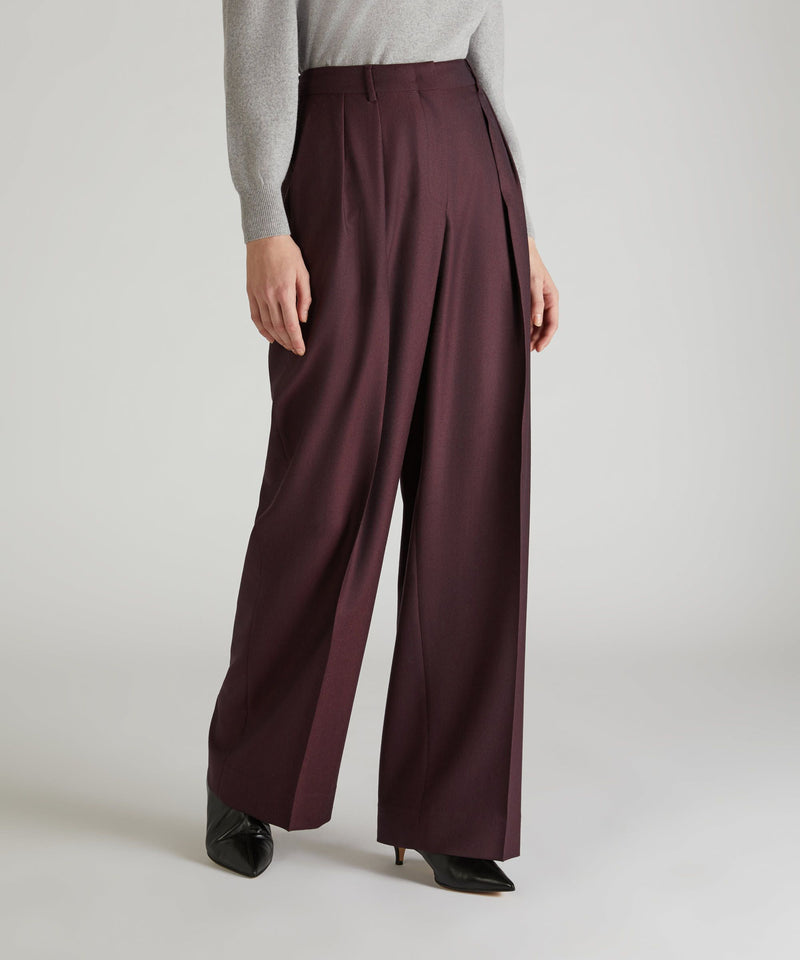 Slowear Pantalone wide fit in flanella Vendita Calda
