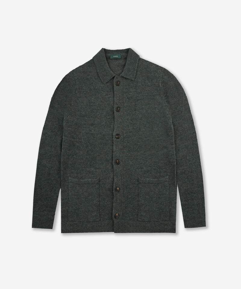 Slowear Overshirt in bouclé di lana e lana Geelong