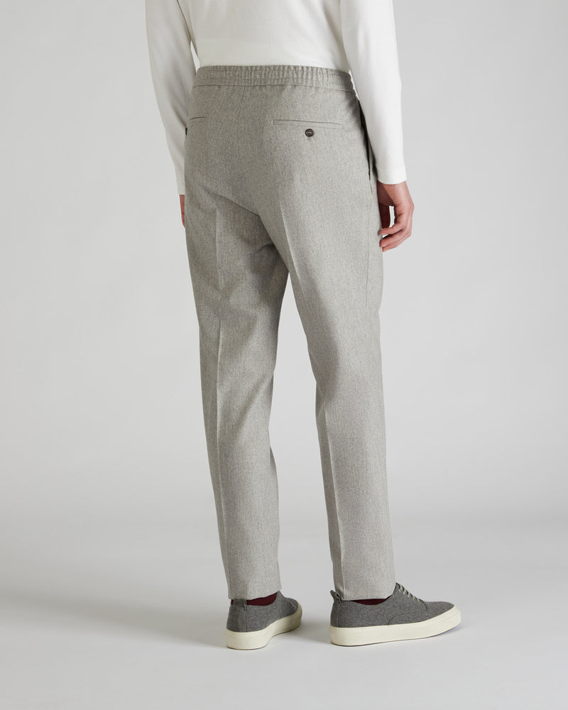 Slowear Pantalone tapered fit in flanella di lana e cashmere Prezzo Ridotto
