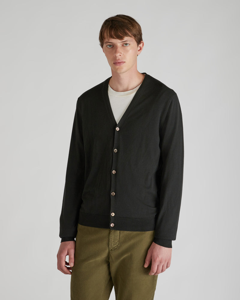 Slowear Cardigan slim fit in Flexwool certificato Economico
