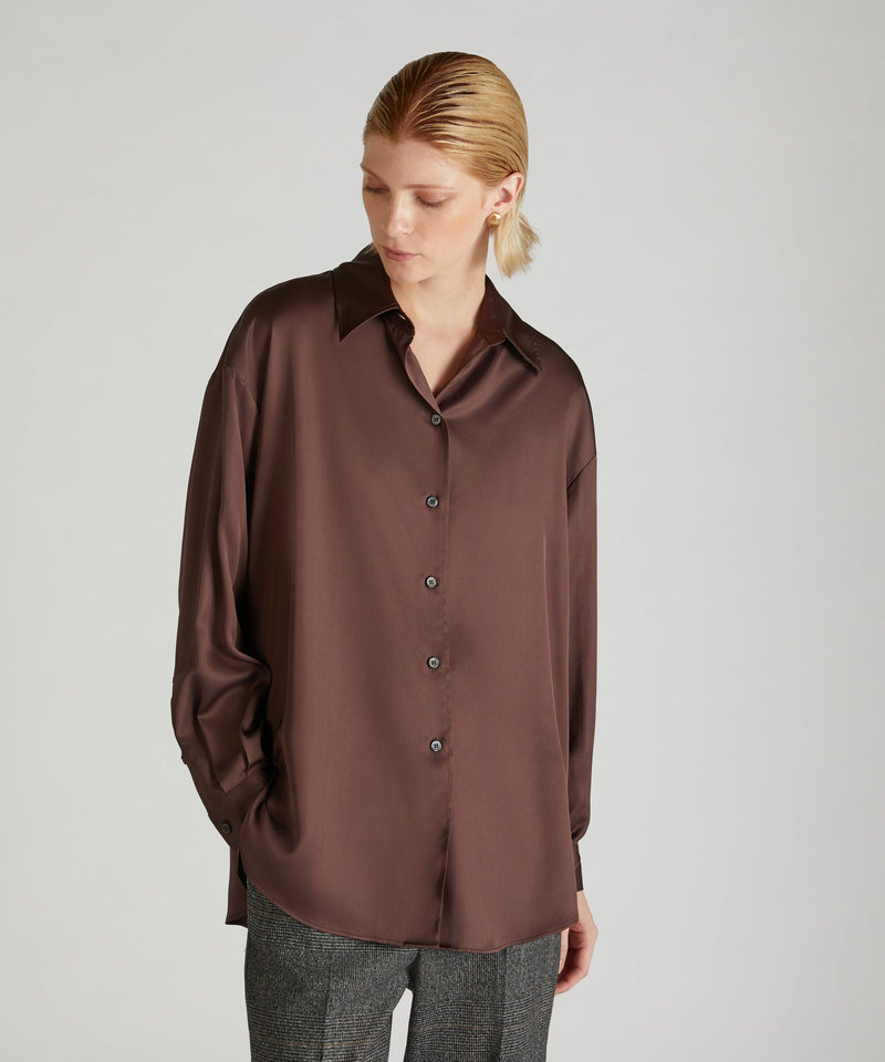Slowear Camicia wide fit in raso Shopping Online