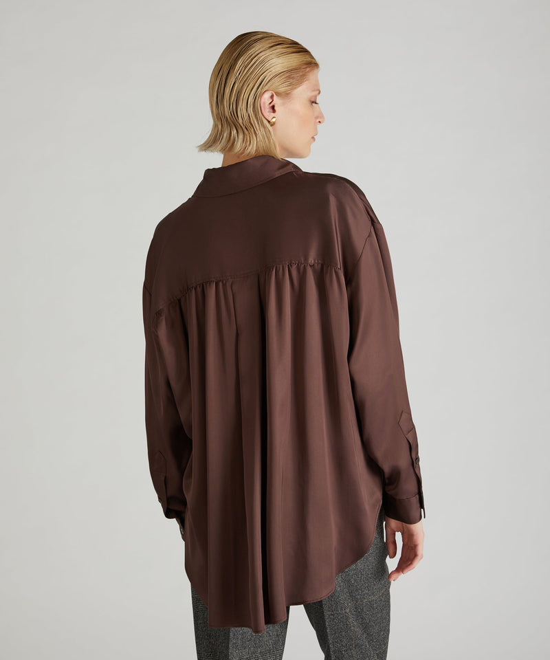Slowear Camicia wide fit in raso Shopping Online