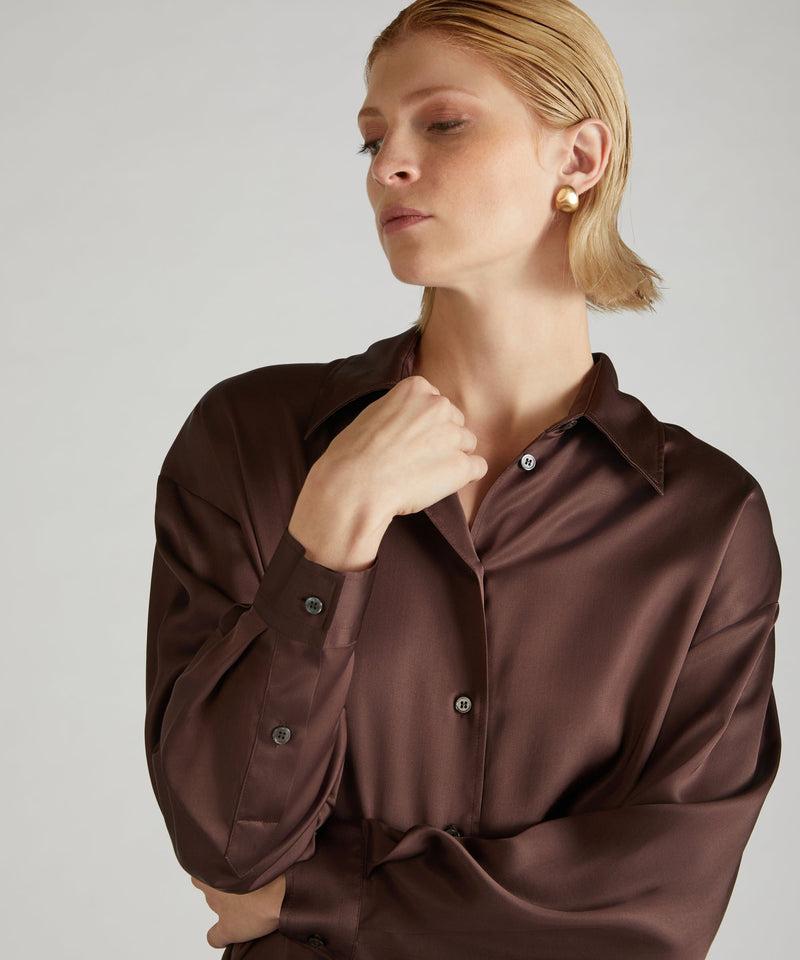 Slowear Camicia wide fit in raso Shopping Online