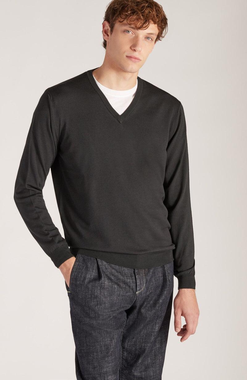 Slowear Maglia scollo a V slim fit in Flexwool certificato Consegna Veloce