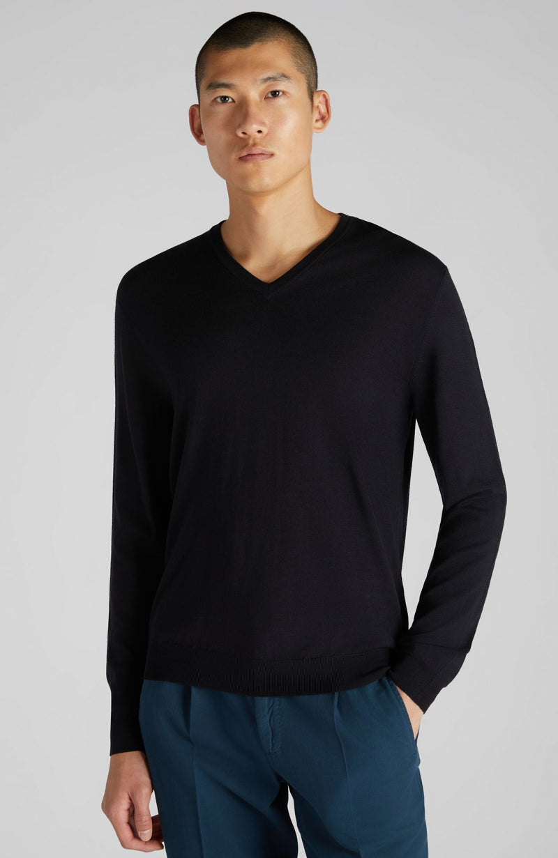 Slowear Maglia scollo a V slim fit in Flexwool certificato Fino Al -60%