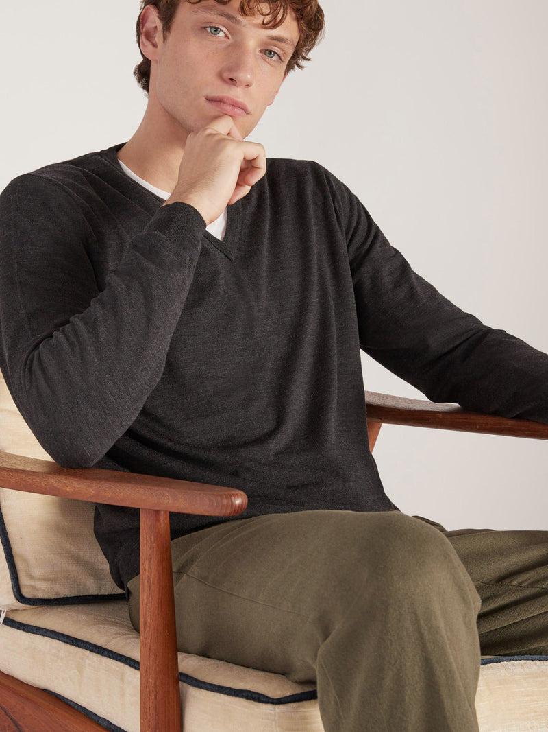 Slowear Maglia scollo a V slim fit in Flexwool certificato Shopping Online
