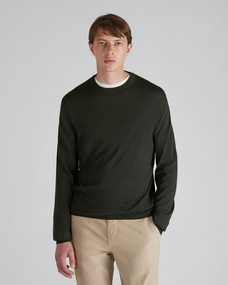 Slowear Girocollo slim fit in Flexwool certificato Sottocosto