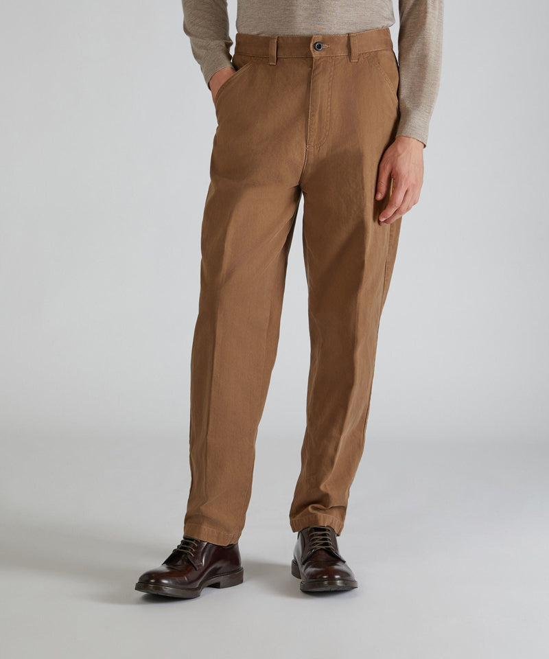 Slowear Pantalone carrot fit in chevron di cotone Offerta