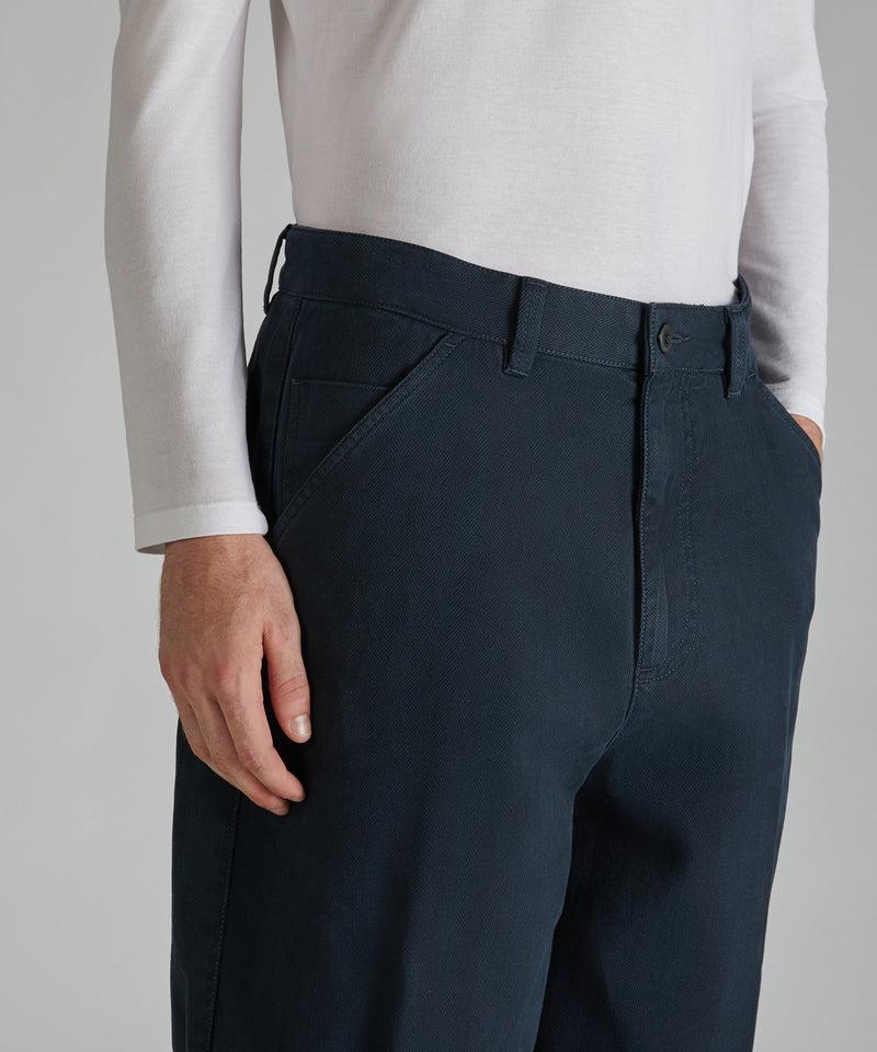 Slowear Pantalone carrot fit in chevron di cotone Economico