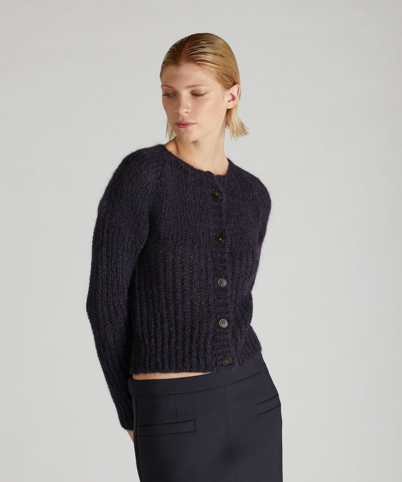 Slowear Cardigan slim fit in Mohair e Alpaca Vendite Flash