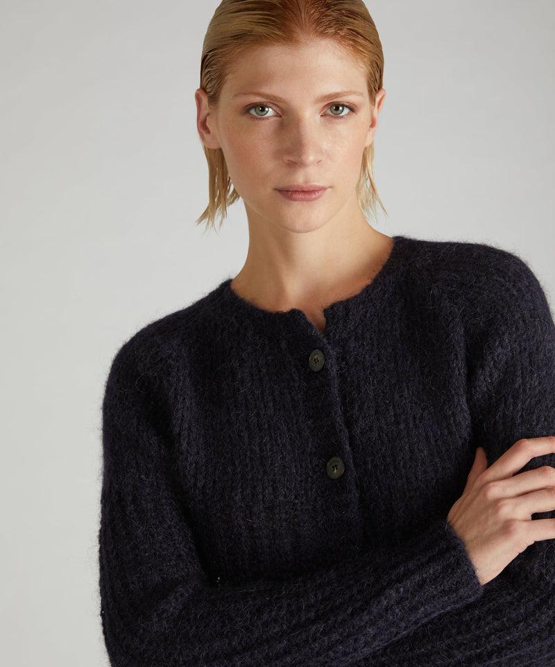Slowear Cardigan slim fit in Mohair e Alpaca Vendite Flash