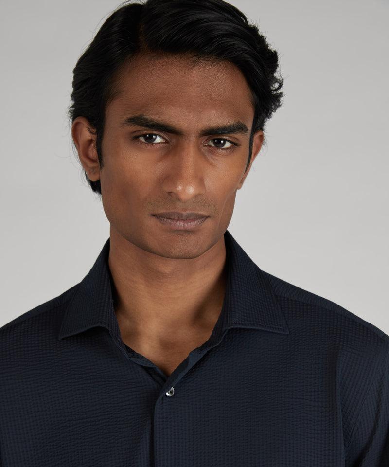 Slowear Camicia slim fit wash & wear in jersey tecnico Vendita Calda