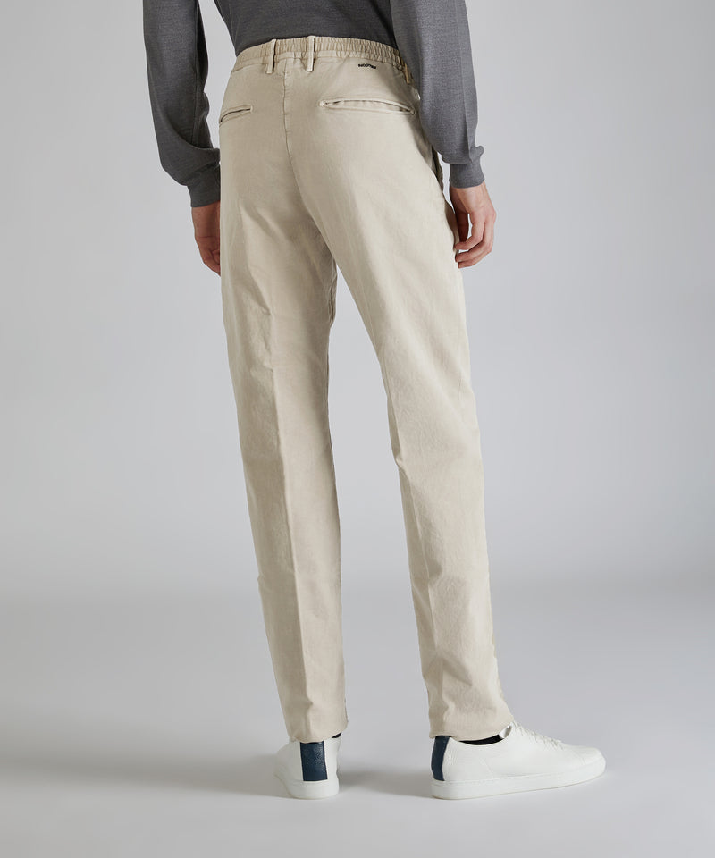 Slowear Pantalone slim fit in satin di cotone Italia