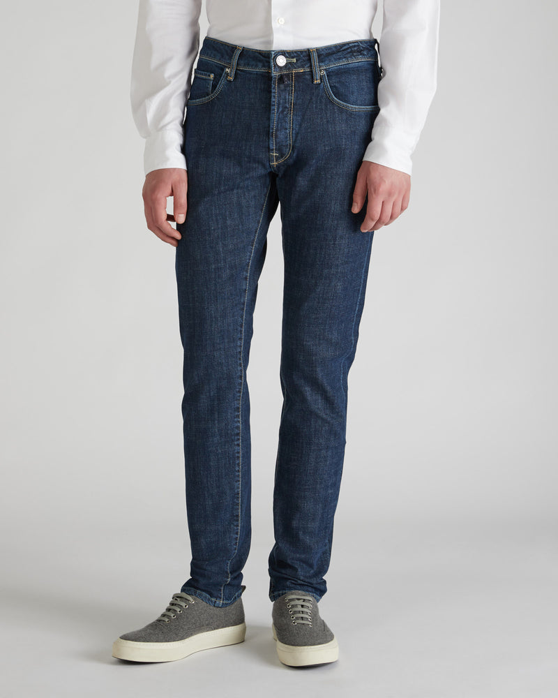 Slowear Pantalone cinque tasche slim fit in denim stretch In Linea