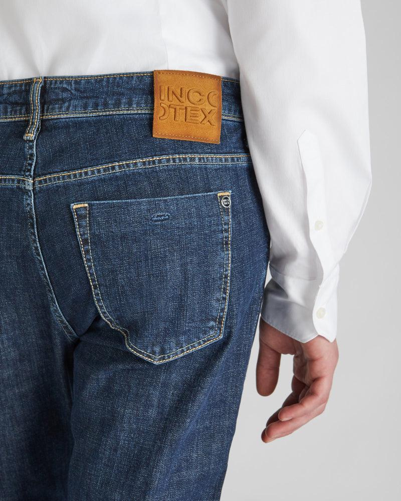 Slowear Pantalone cinque tasche slim fit in denim stretch In Linea