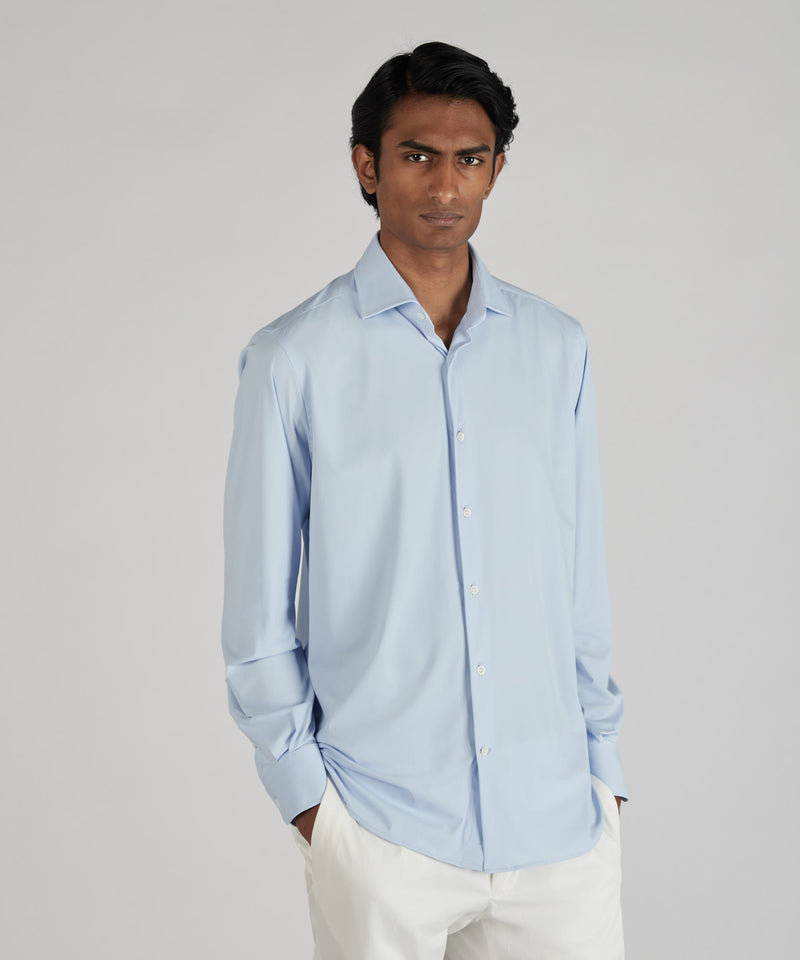 Slowear Camicia slim fit wash & wear in jersey tecnico Fino Al -60%