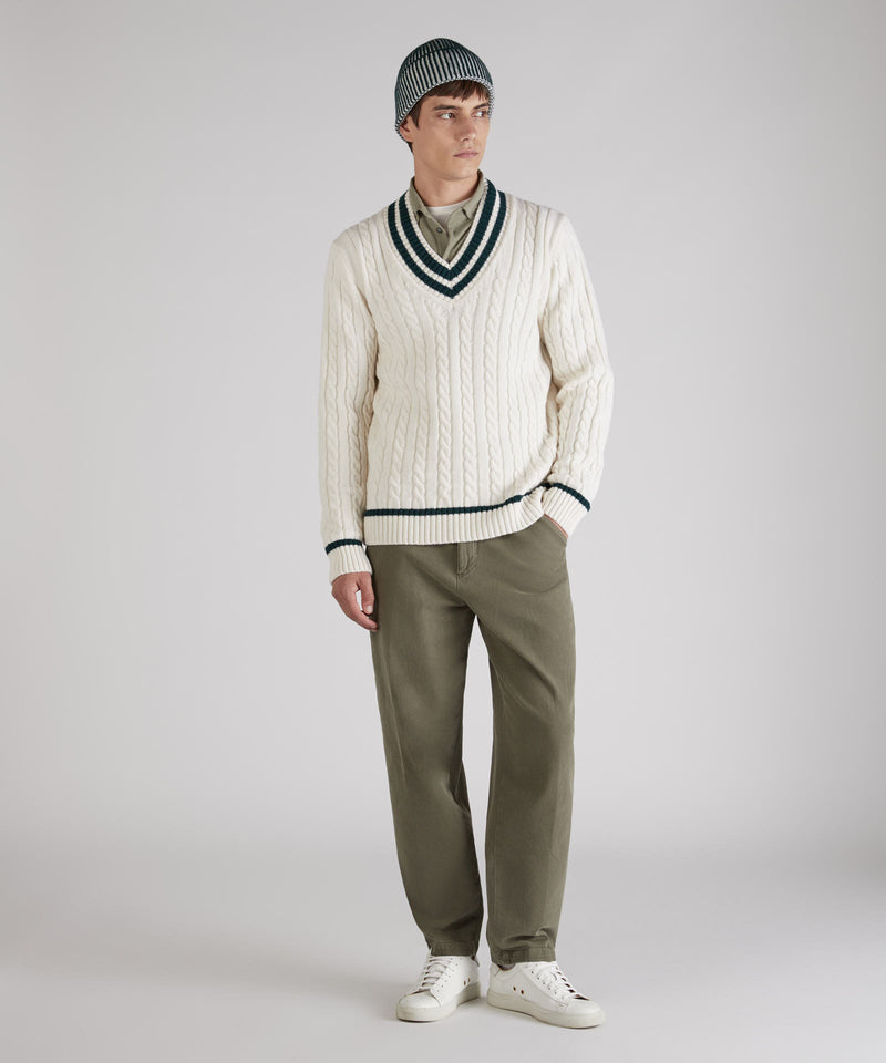 Slowear Pantalone carrot fit in cotone canvas Vendita Calda