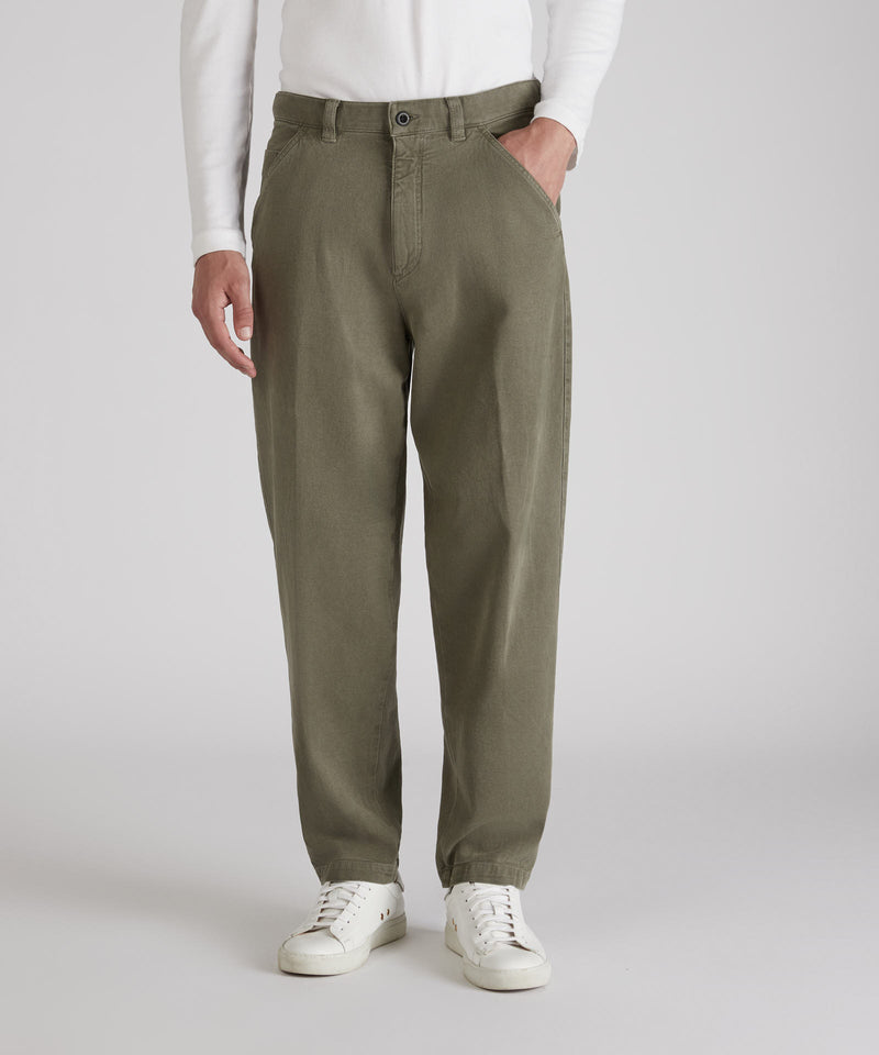 Slowear Pantalone carrot fit in cotone canvas Vendita Calda