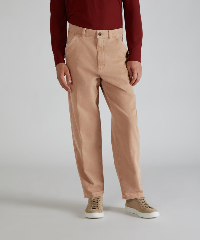 Slowear Pantalone carrot fit in cotone canvas Vendita Economica