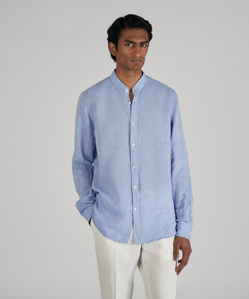 Slowear Camicia regular fit in lino Saldi Di Fabbrica