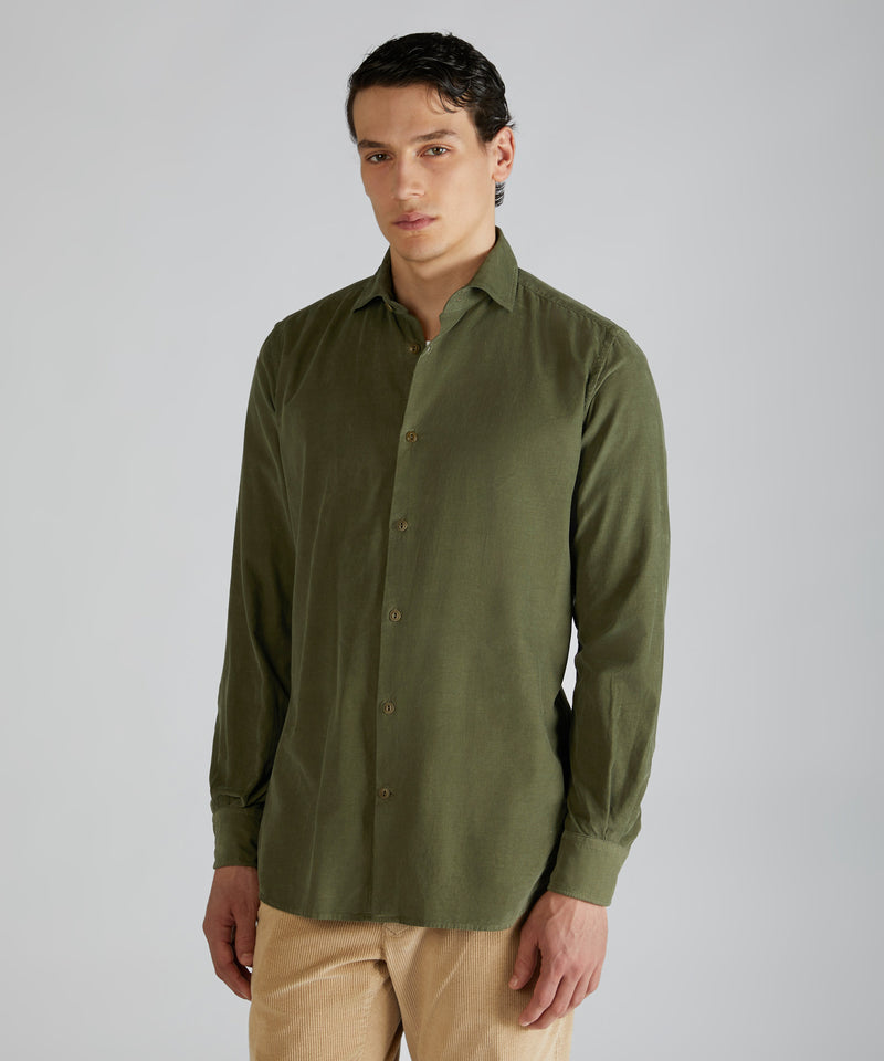 Slowear Camicia slim fit in velluto Moda