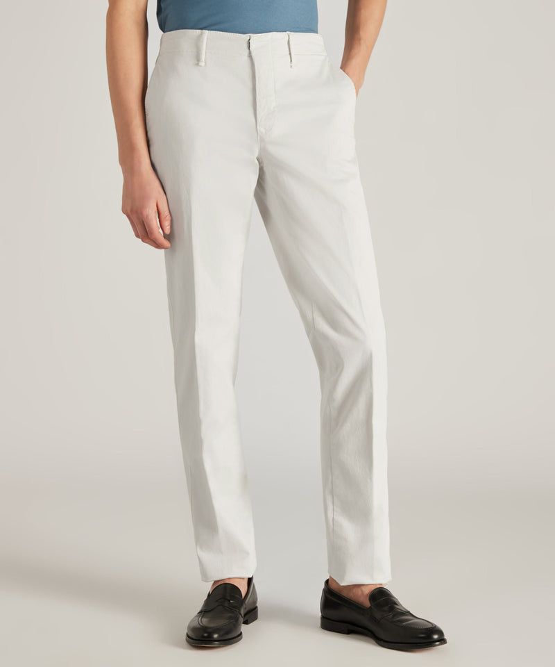 Slowear Pantalone slim fit in gabardina stretch certificata Italy