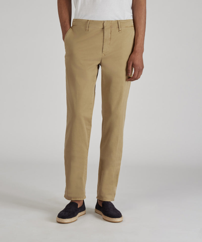 Slowear Pantalone slim fit in gabardina stretch certificata Italia