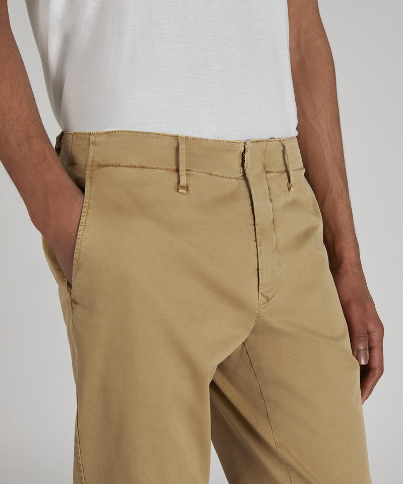 Slowear Pantalone slim fit in gabardina stretch certificata Italia