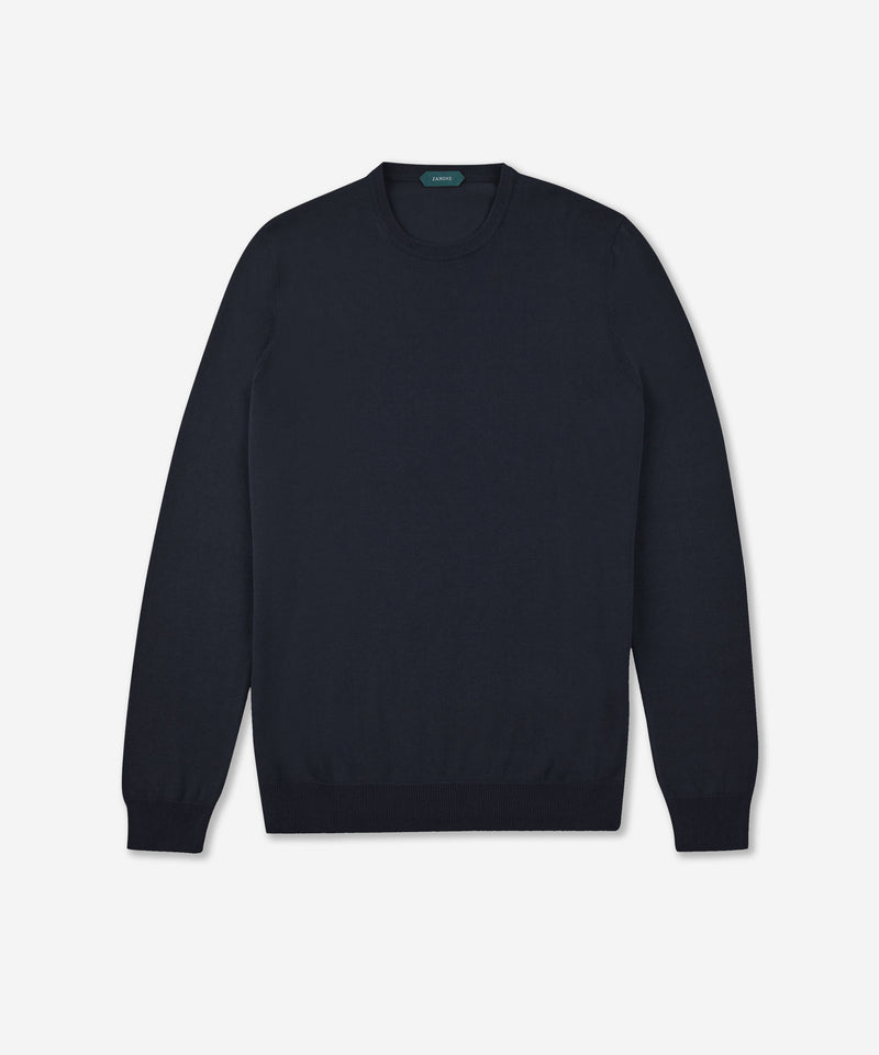 Slowear Girocollo slim fit in cotone crêpe certificato