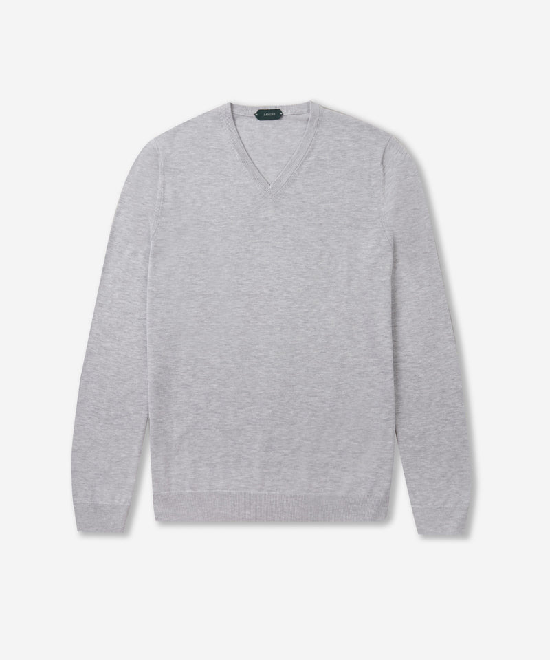 Slowear Maglia con scollo a V in cotone crêpe certificato