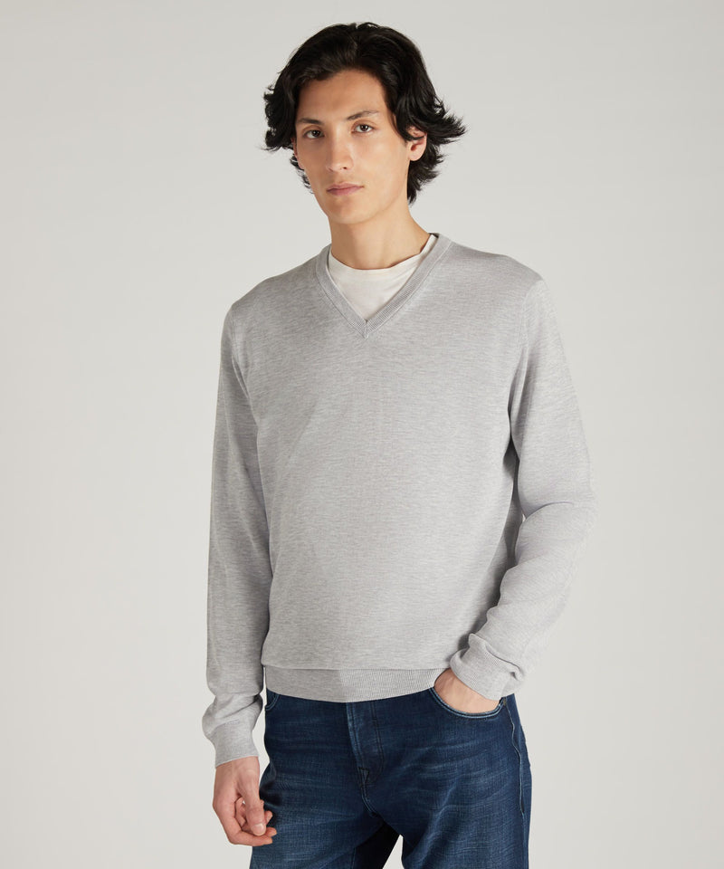 Slowear Maglia con scollo a V in cotone crêpe certificato Shopping Online
