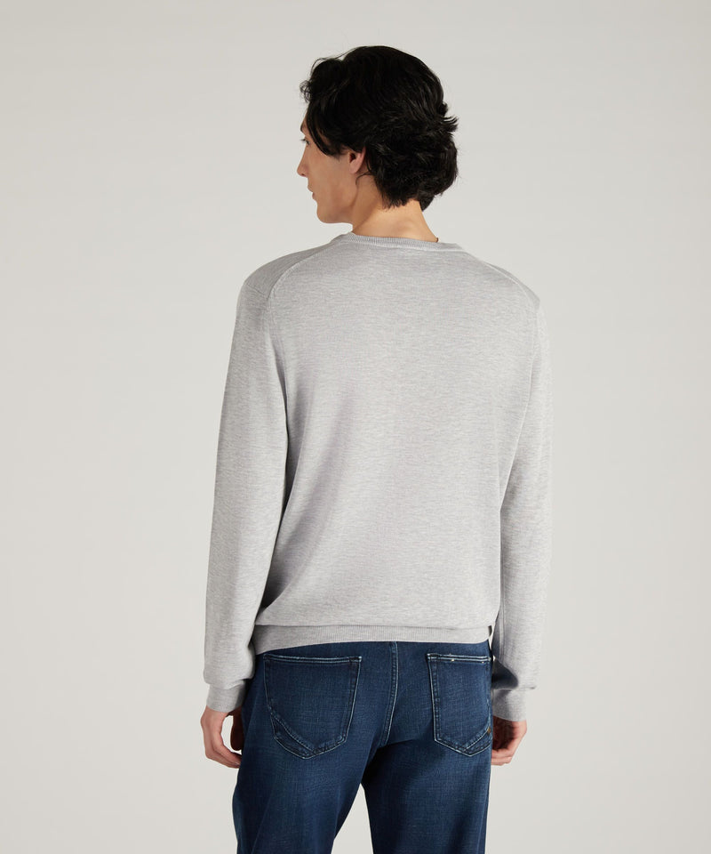 Slowear Maglia con scollo a V in cotone crêpe certificato Shopping Online