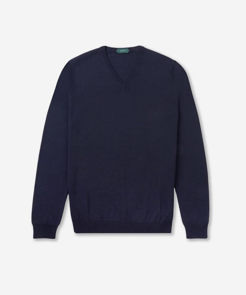 Slowear Maglia con scollo a V in cotone crêpe certificato
