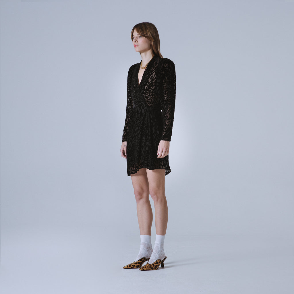 Sveta Milano Abito Cambridge in velluto con motivo leopardo I Più Venduti