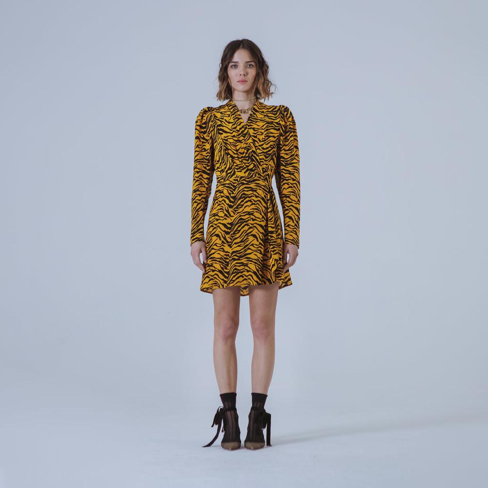 Sveta Milano Abito corto leopardato Cambridge in seta Vendite Flash
