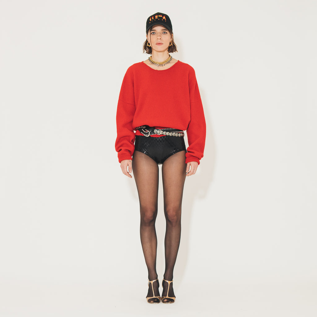Sveta Milano Maglione girocollo Lilith rosso in misto cashmere Vendita