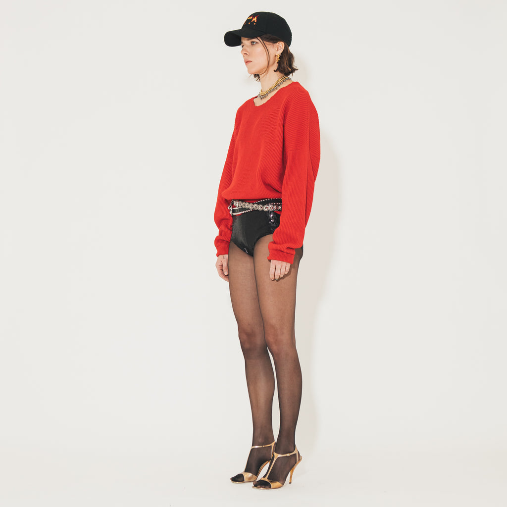 Sveta Milano Maglione girocollo Lilith rosso in misto cashmere Vendita