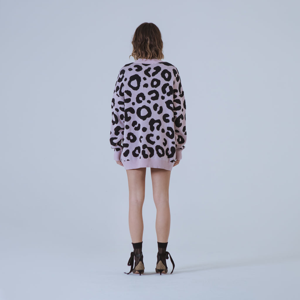 Sveta Milano Cardigan lungo jacquard Georgia in rosa e nero Convenienza
