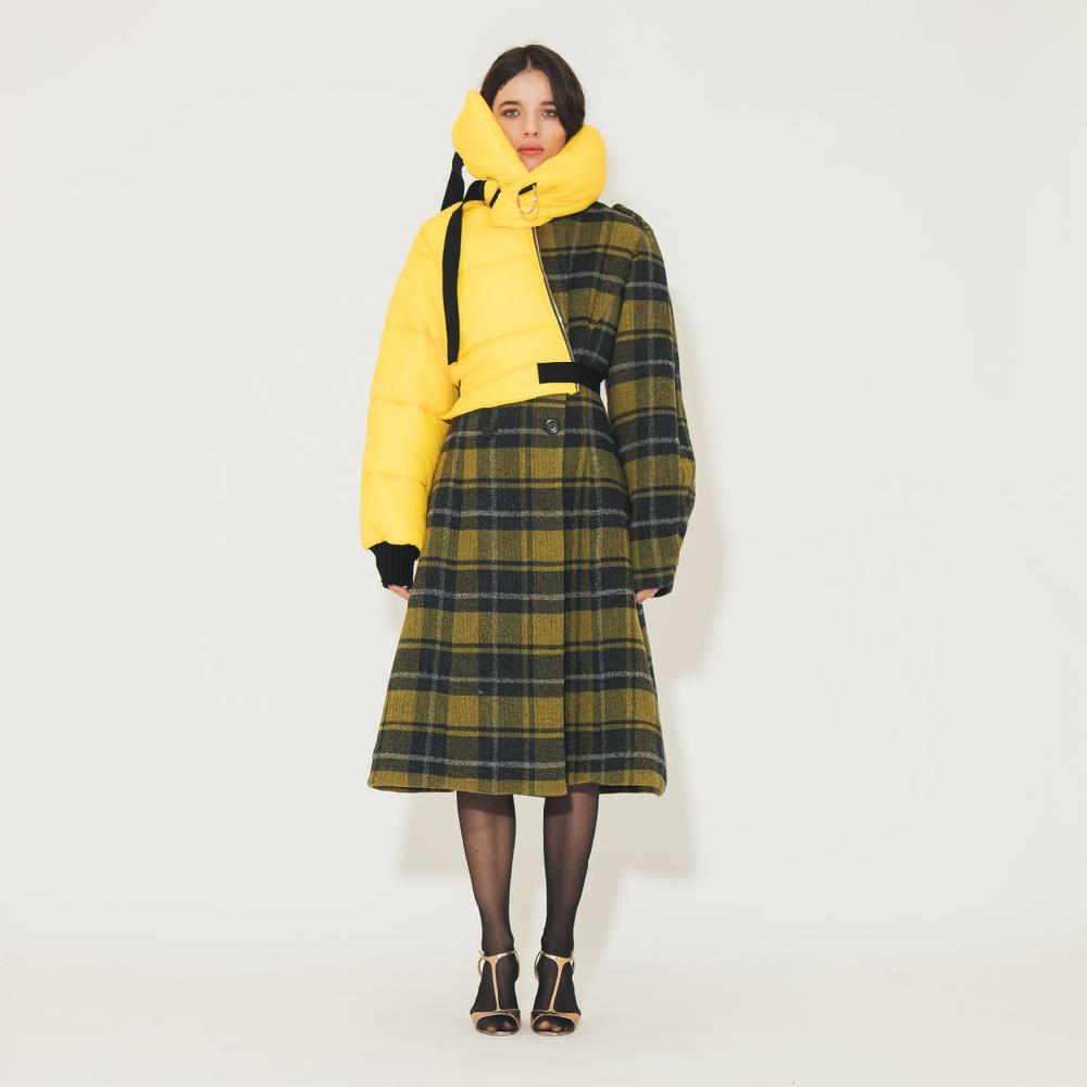 Sveta Milano Cappotto doppiopetto in lana Kensington con piumino sovrapposto Saldi Di Fabbrica
