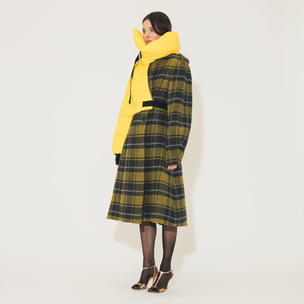 Sveta Milano Cappotto doppiopetto in lana Kensington con piumino sovrapposto Saldi Di Fabbrica