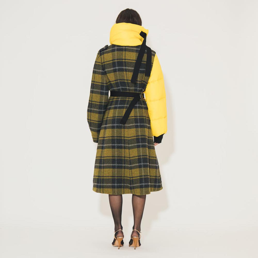 Sveta Milano Cappotto doppiopetto in lana Kensington con piumino sovrapposto Saldi Di Fabbrica